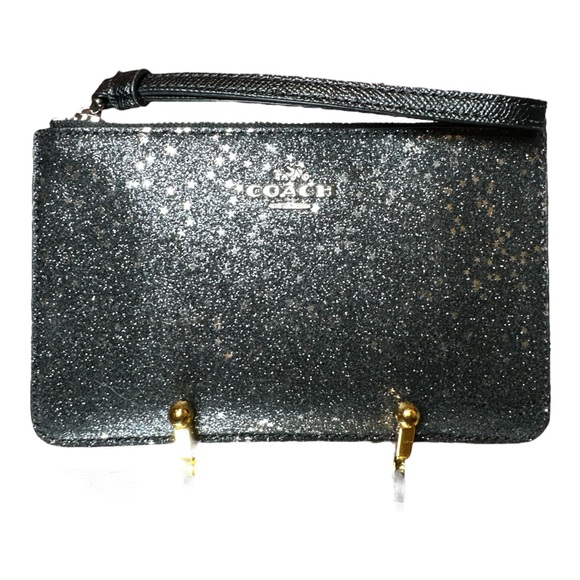 Coach Black Glitter Wristlet EUC - Picture 10 of 10